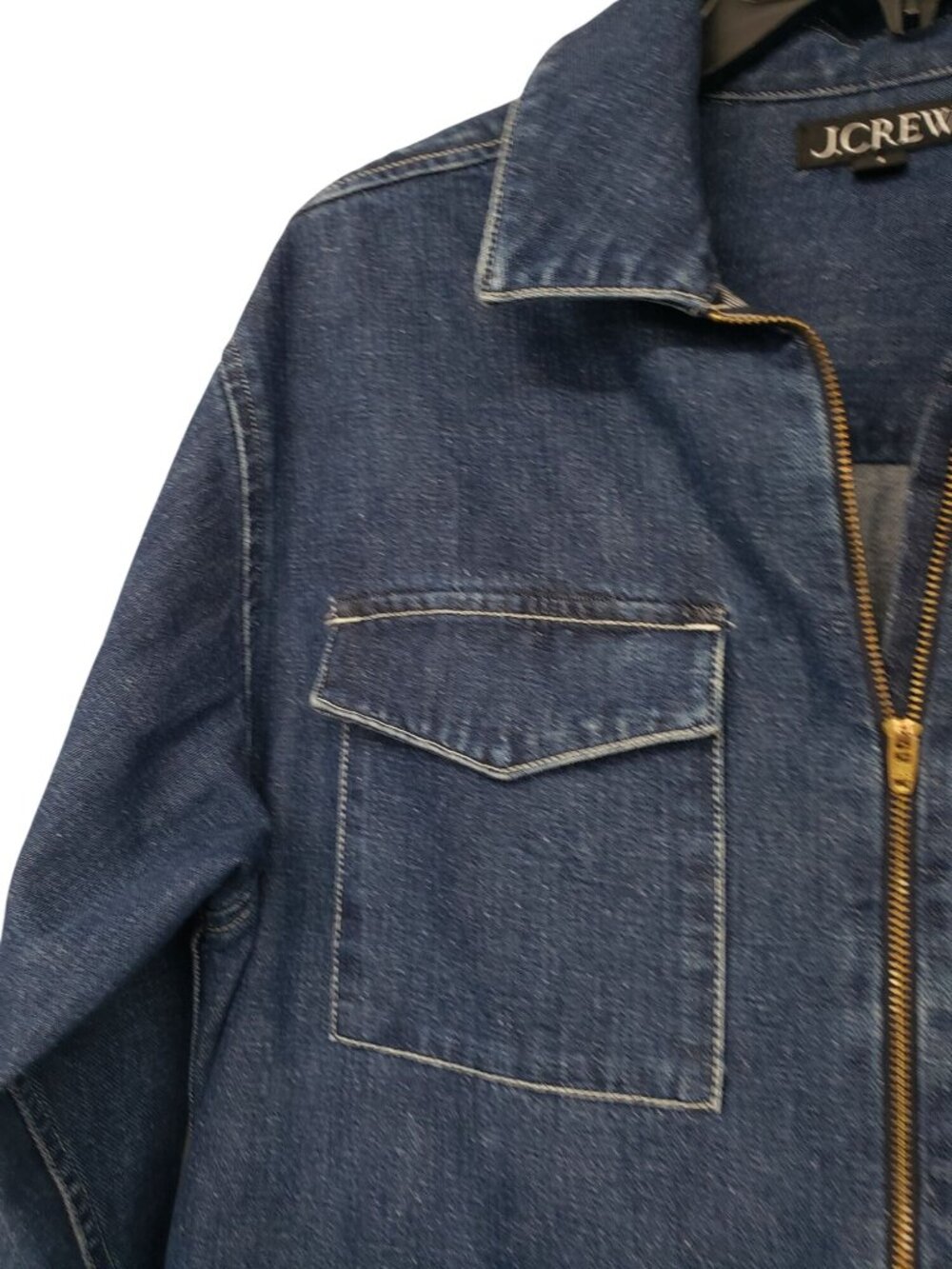 J. Crew $178 Denim Utility Dress Western Shirt Dress Tie Waist Womens 4 Office - Picture 5 of 12